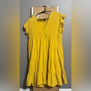 Yellow Ruffled Women's Dress